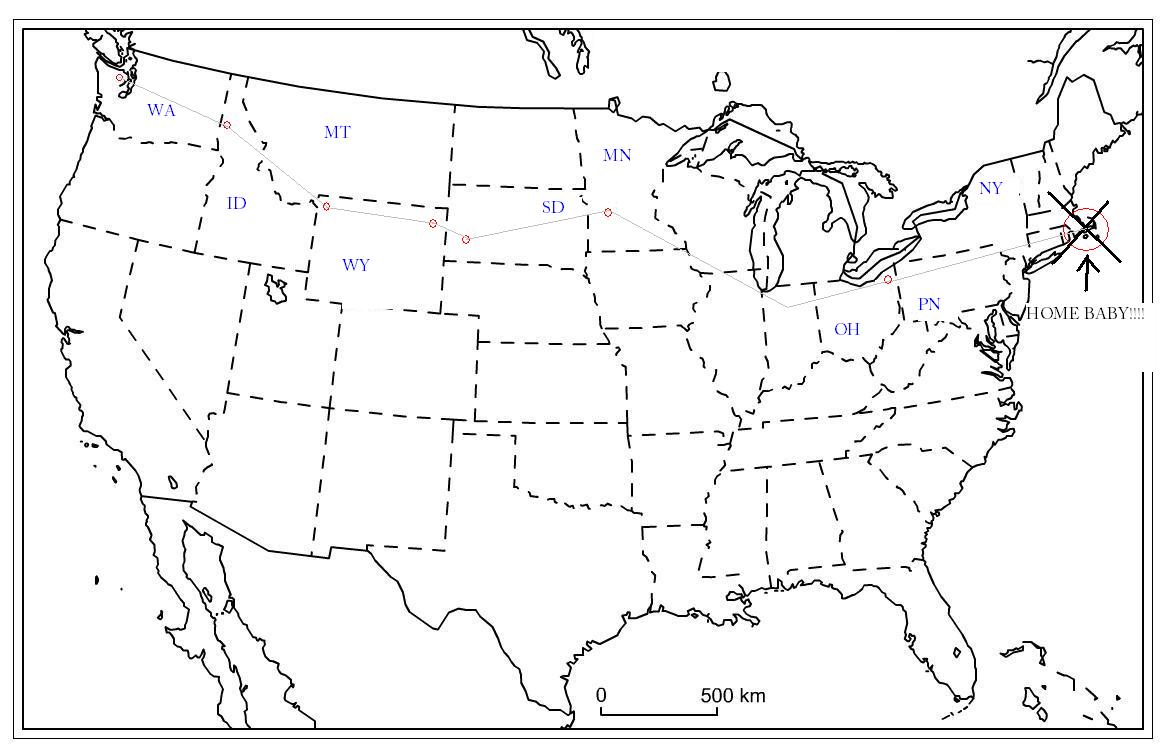 Cross country road trip map